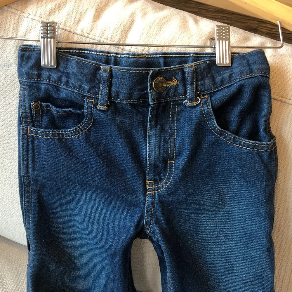 Boys Carter’s Iconic Denim Carpenter Jeans Pants Indigo Wash Adjustable